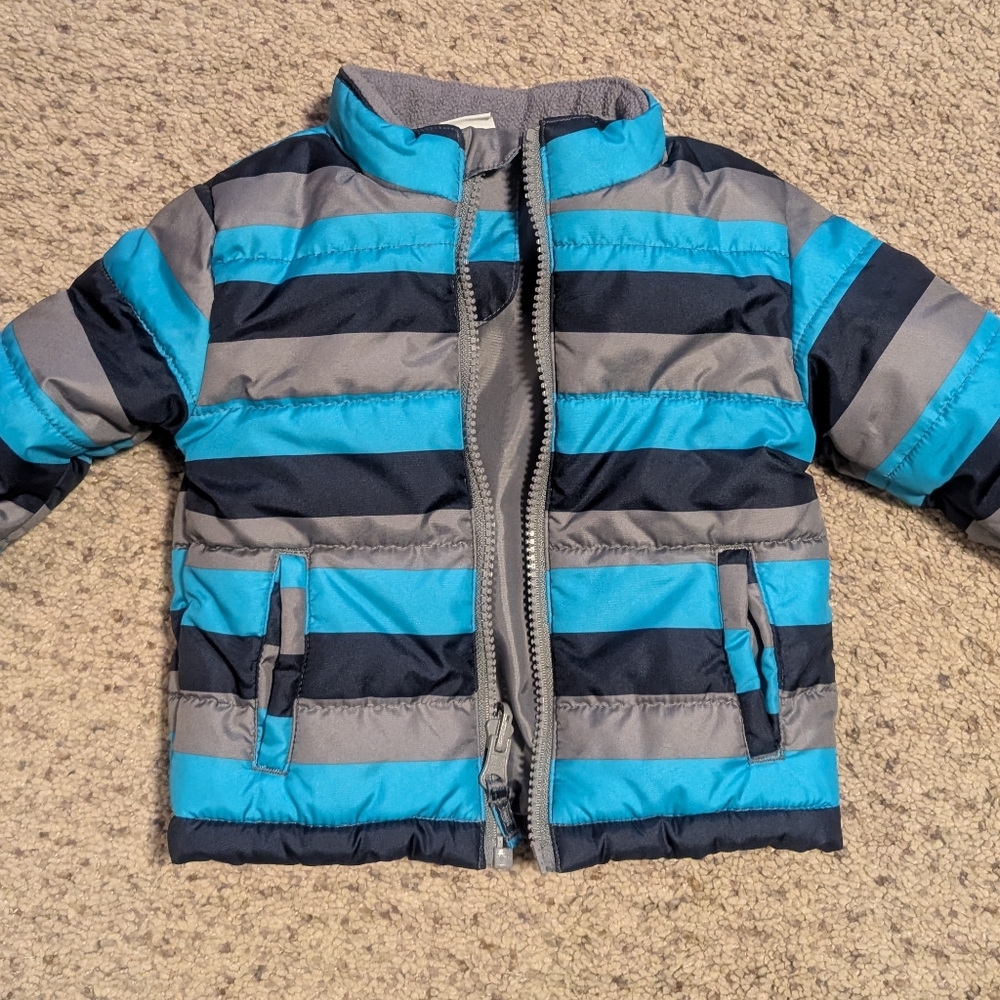 Healthtex Baby Striped Blue and Gray Jacket 12 Month
